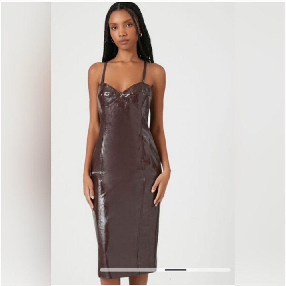 Forever 21 Chocolate Faux Leather Dress